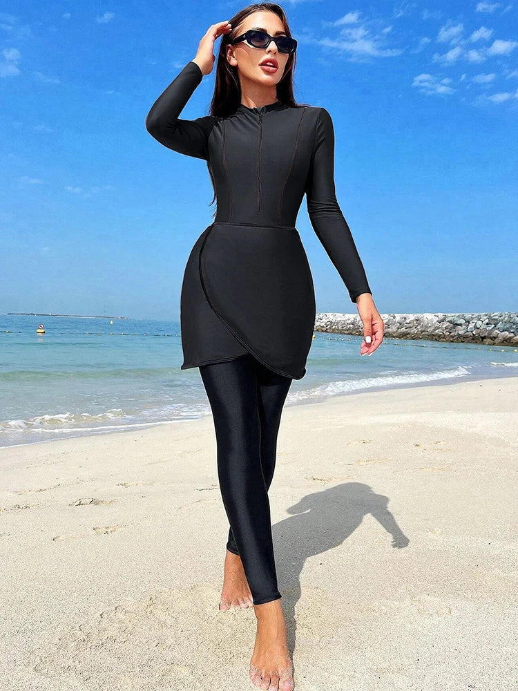 Women's Modest 3-Piece Burkini Muslim Swimwear Set