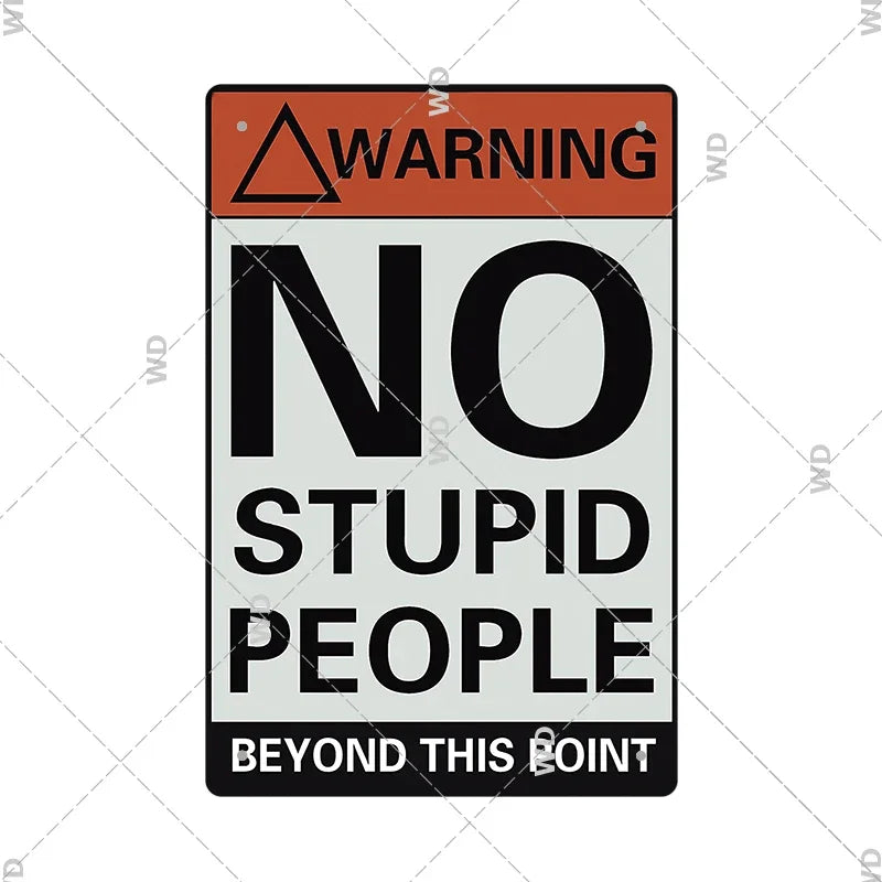 Warning Tin Sign - Vintage Private Property & Security Wall Plaque