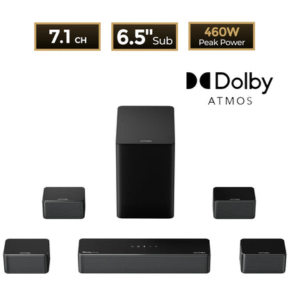ULTIMEA Poseidon D80 Boom 7.1 Channel Dolby Atmos Soundbar System