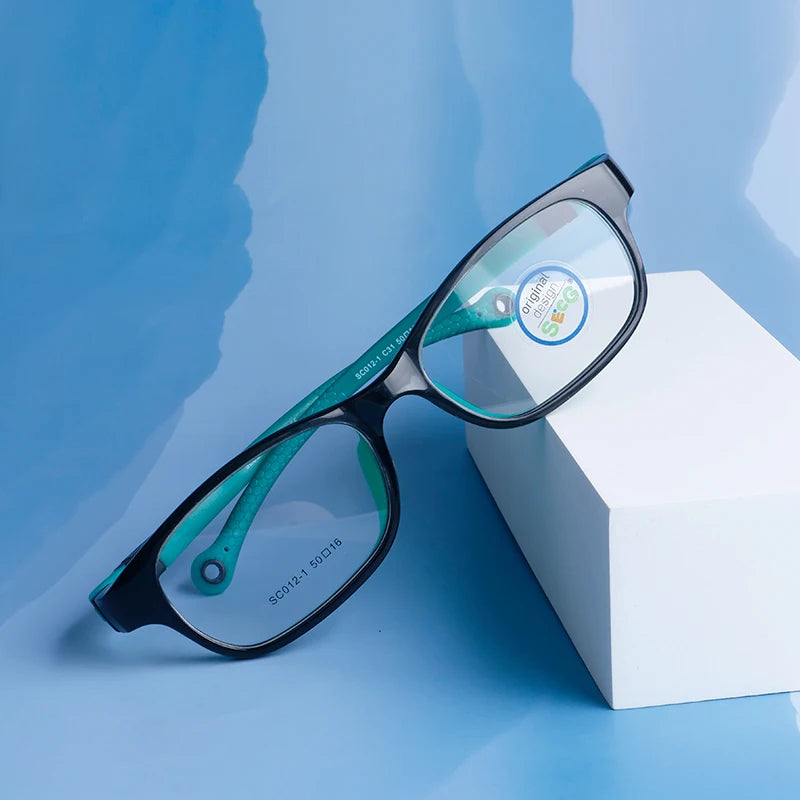 SECG Kids Flexible Silicone Eyeglass Frames - Lightweight TR-90 Sports Glasses