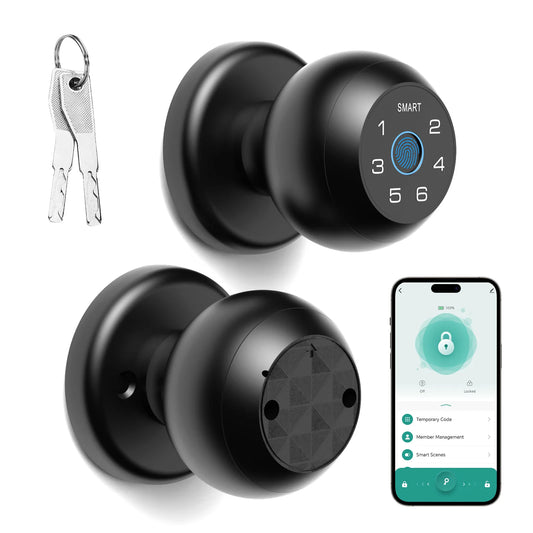 Ball-Shaped Smart Lock Fingerprint App-Controlled Electronic Touchscreen Keypad Door Lock