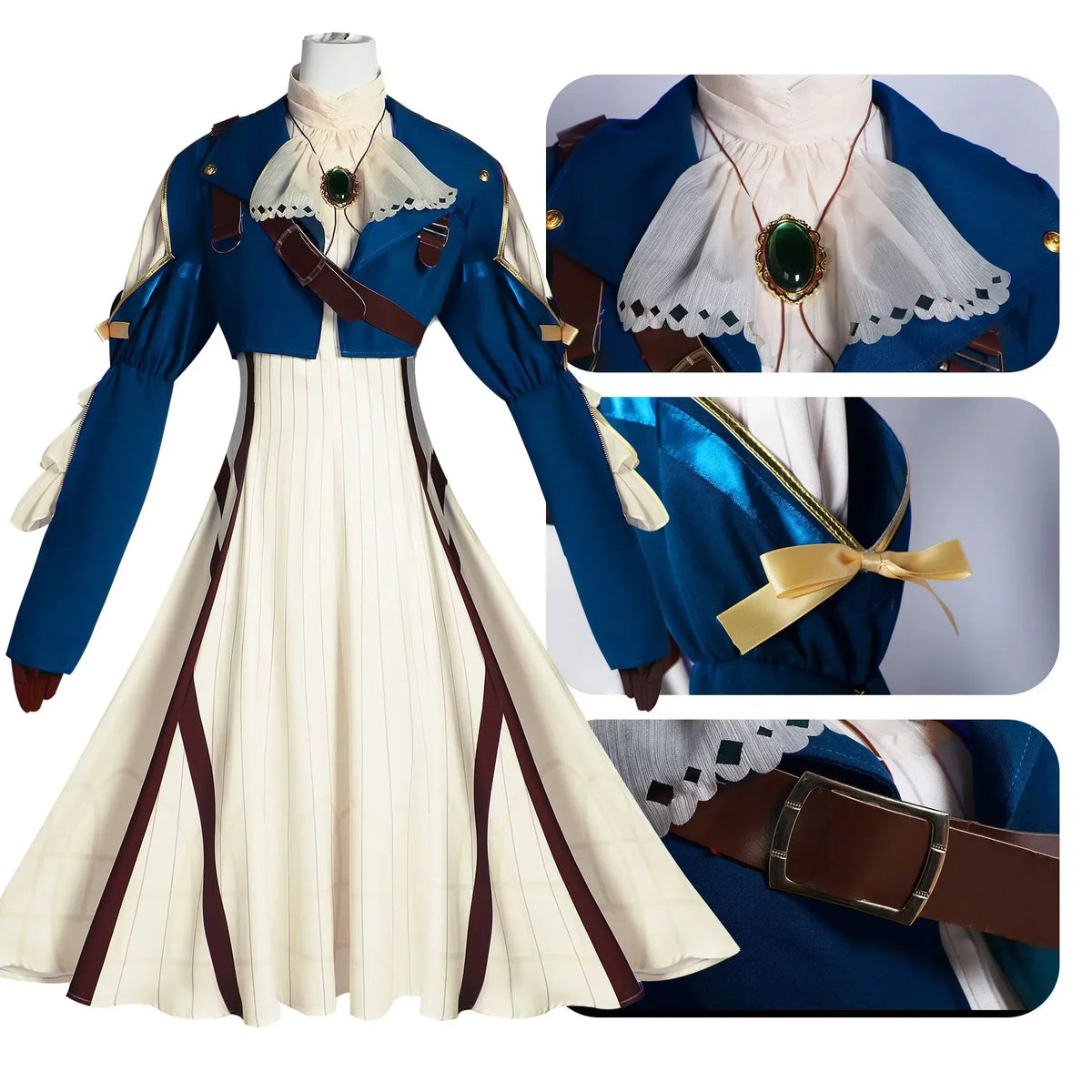 Anime Violet Evergarden Cosplay Costume Set – Uniform Dress Outfit for Women
