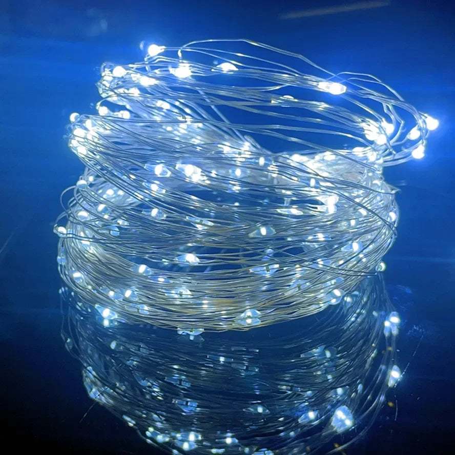 USB LED Copper Wire Fairy String Lights – 8-Mode Holiday & Party Garland