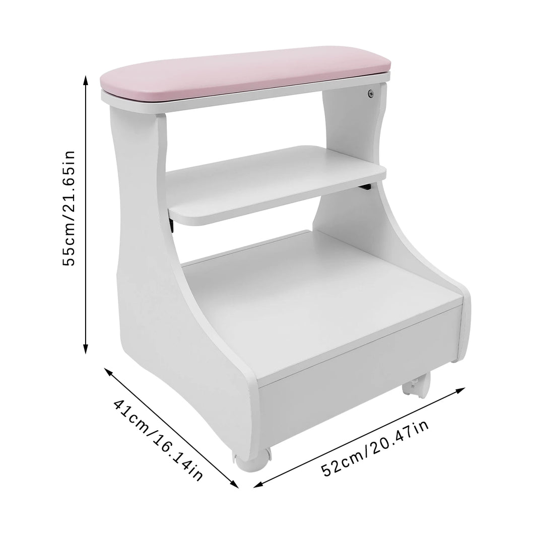 Pedicure Stool Foot Rest with Wheels