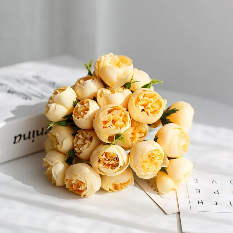 Rose Pink Peony Artificial Flowers Bouquet