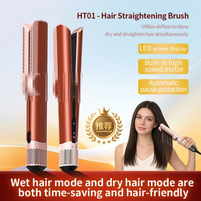 HT01 2-in-1 Hair Dryer & Straightener Brush
