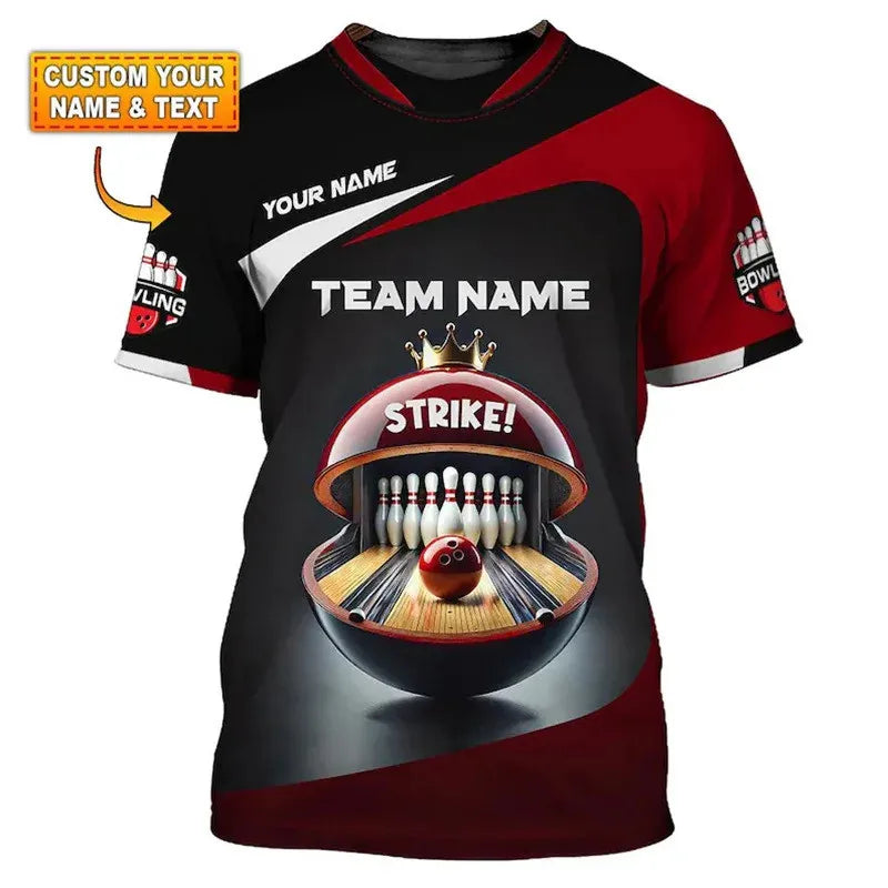 Men's Custom Name Bowling T-Shirt