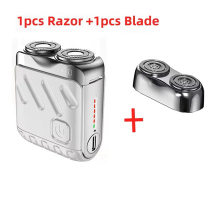 9000RPM Portable Mini Electric Shaver – Dual-Head Waterproof USB-C Travel Razor