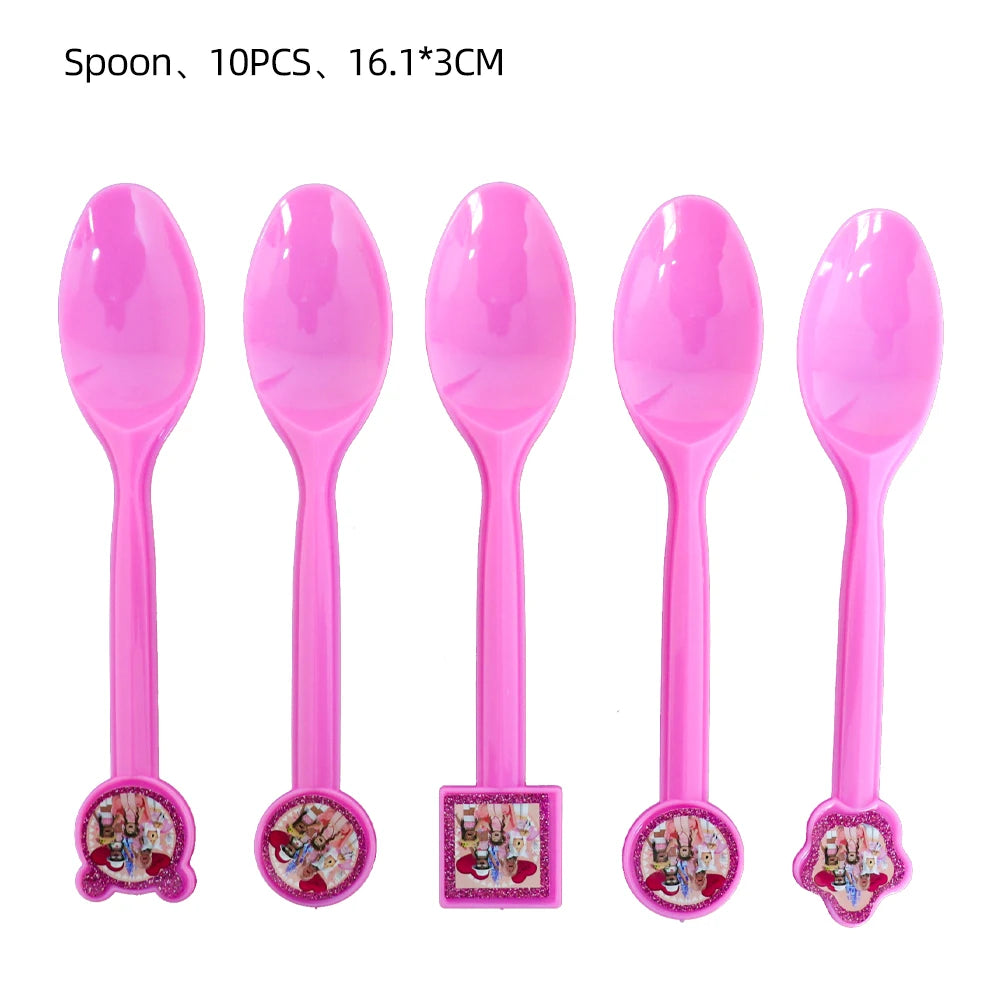 Pink Robloxed Theme Birthday Party Decorations Tableware Balloons Cups Plates Banner Backdrop Set