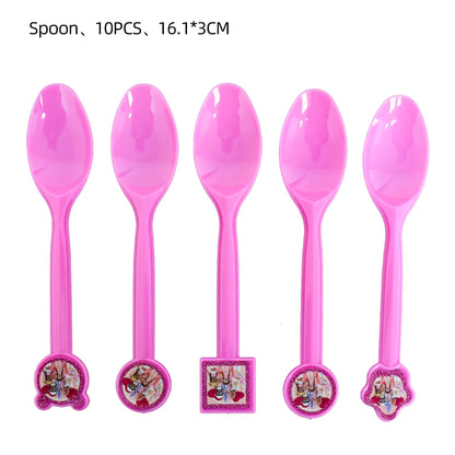 Pink Robloxed Theme Birthday Party Decorations Tableware Balloons Cups Plates Banner Backdrop Set