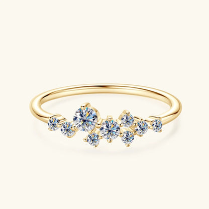 Anziw Real S925 Ring Cluster Moissanite Sterling Silver Ring