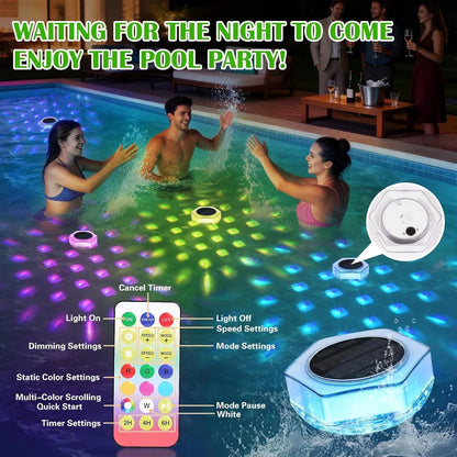 Solar RGB Floating Pool Lights with Remote Control