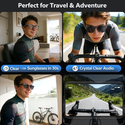 4K 8MP Smart Glasses w/HD Camera 150+Language Translation