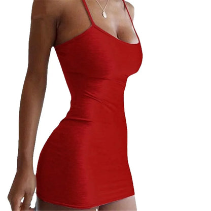 Women's Spaghetti Strap Mini Bodycon Sundress