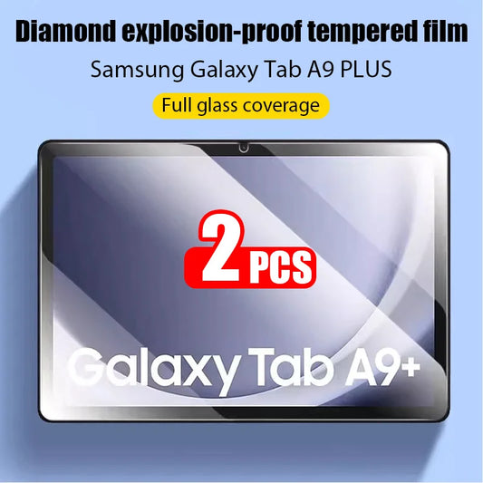 2PCS HD Scratch Proof 11" Tempered Glass Screen Protector for Samsung Galaxy Tab A9 Plus