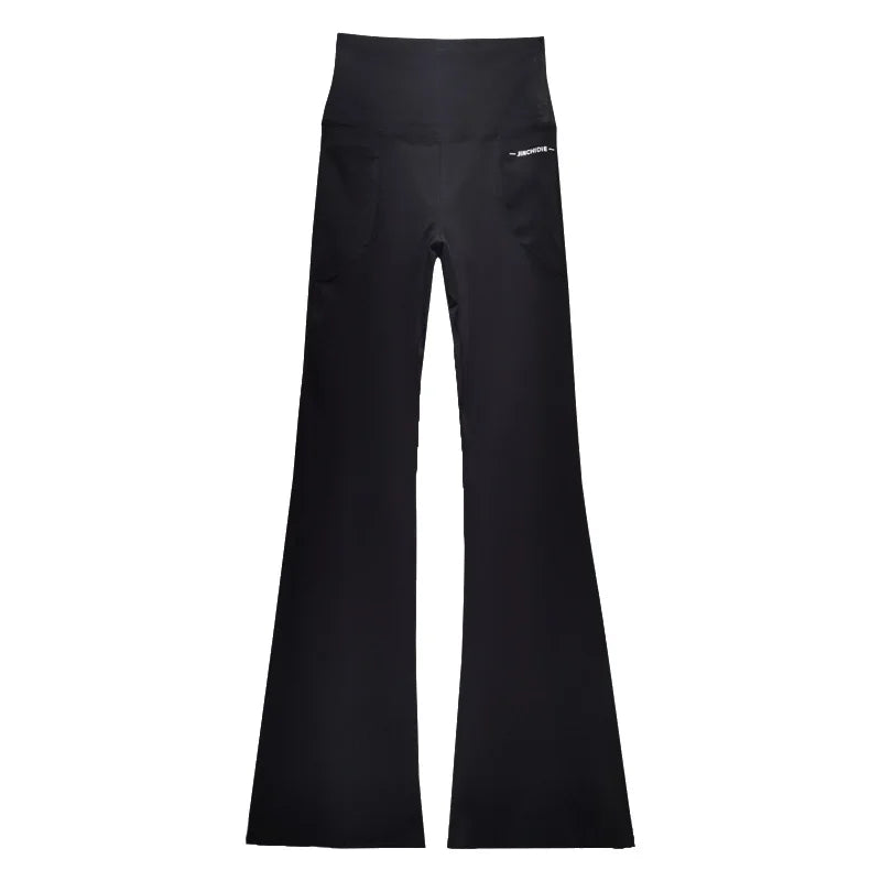 Women's High-Waist Double-Pocket Flare Yoga Pants