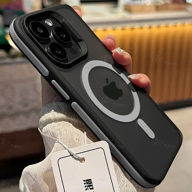 Bicolor Matte Frosted Magnetic Phone Case For iPhone