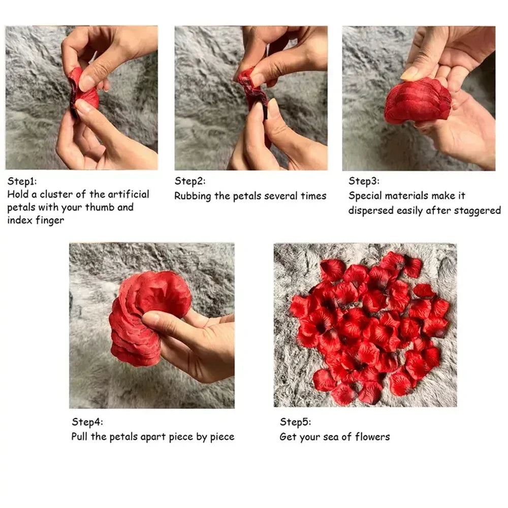 100-10000Pcs Colorful Artificial Rose Petals