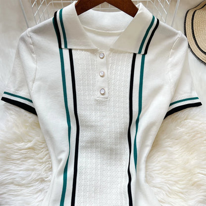 YuooMuoo Women's Knitted Ruffled Short-Sleeve Mini Party Dress