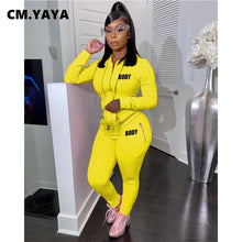 Body Letter Piece Zipper Fly Hoodie and Pants Set