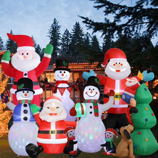 Inflatable Christmas Decorations with Built-in LED Lights
