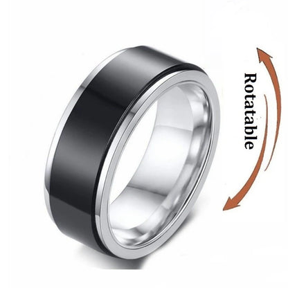 Stainless Steel Fidget Spinner Ring – Anti-Anxiety Stress Relief Band for Men & Women