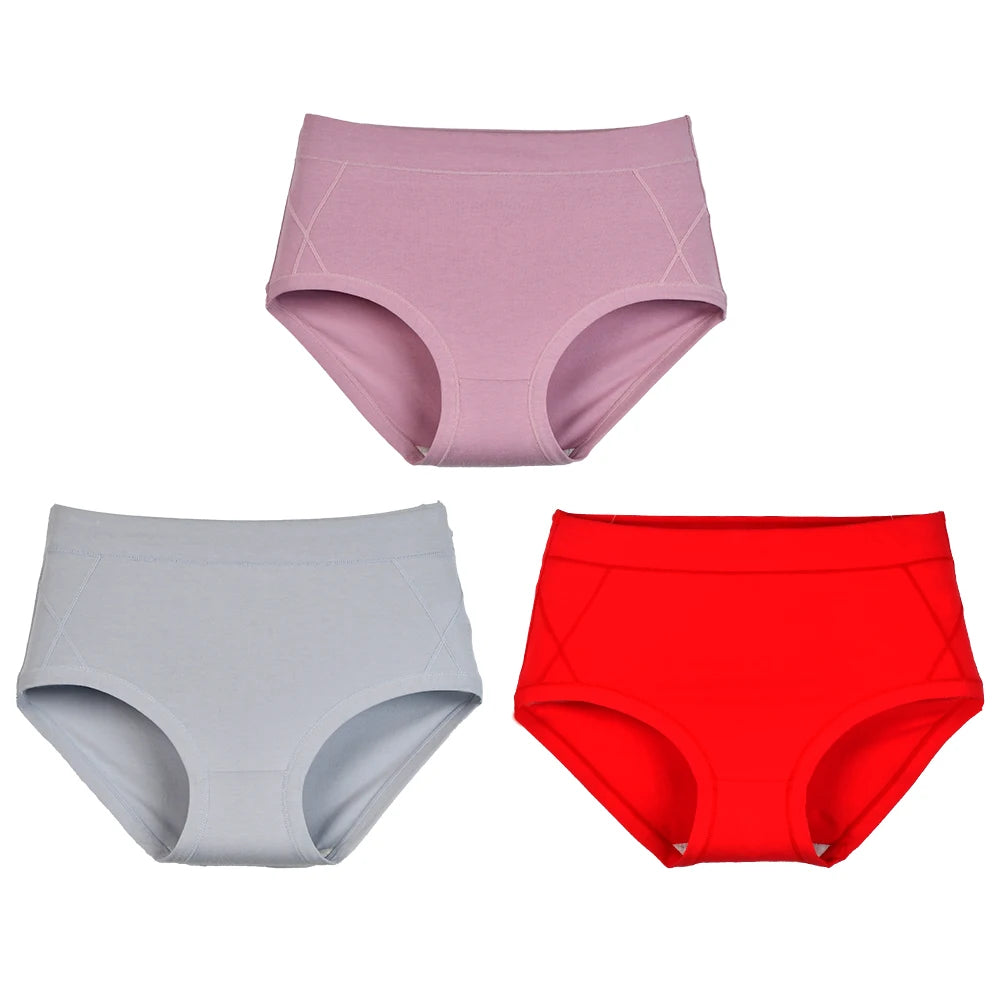 Women's High Waist Cotton Briefs (3-Pack)