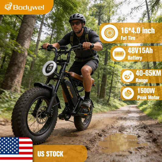Bodywel Fat Tire M16 Electric Bike 1500W Motor 48V 15.6Ah 65KM Range