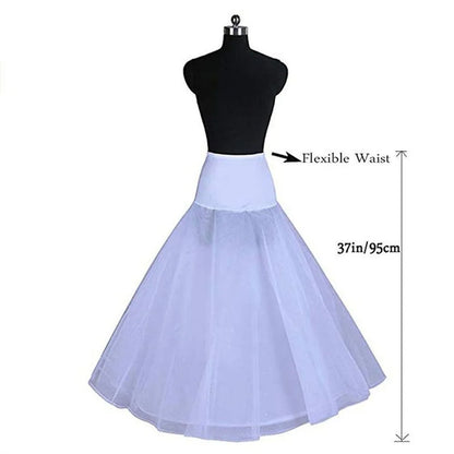 Full White Hoop Petticoat Underskirt Slip for Wedding & Quinceañera Gowns