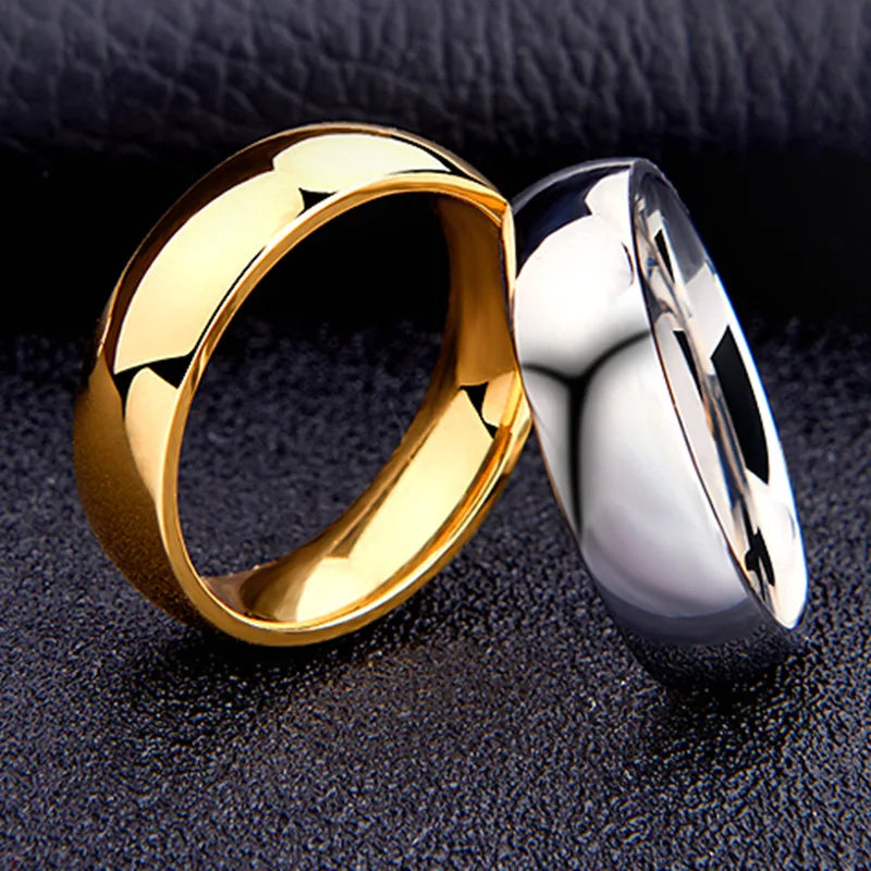 Simple 6mm Titanium Wedding Band - Hypoallergenic Couple Ring