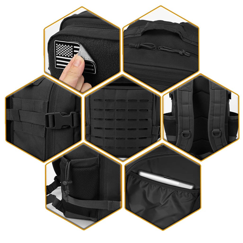 25L Tactical Backpack with Dual Cup Holder