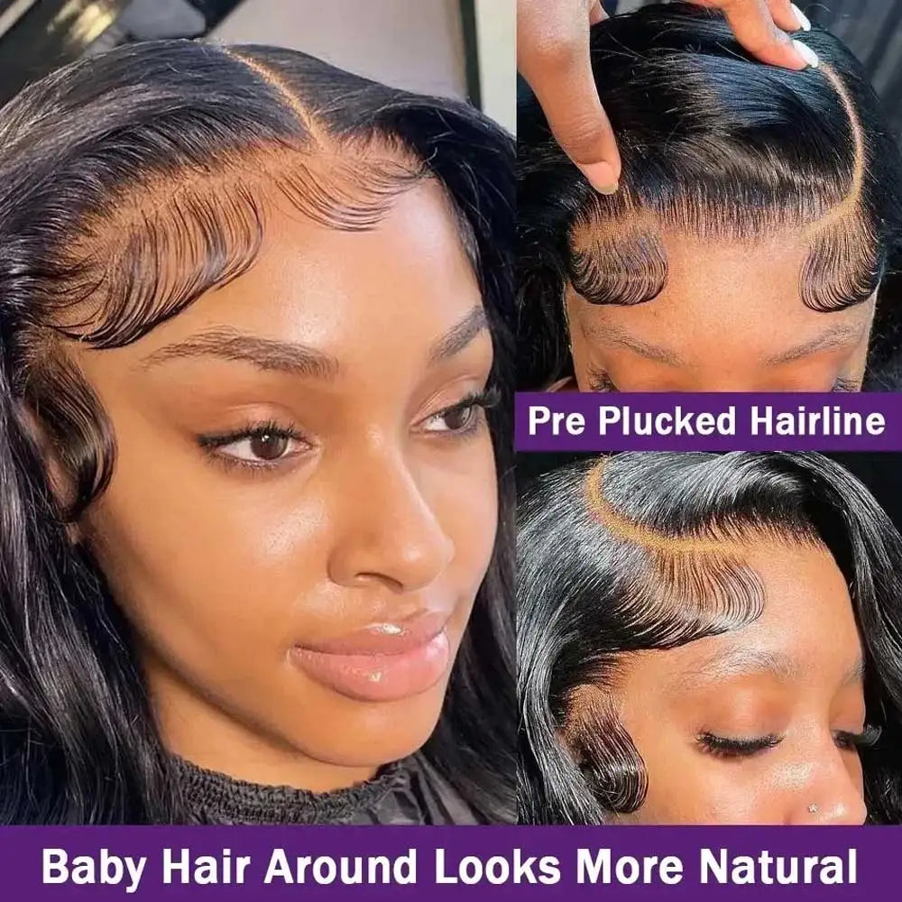 Lace Front Human Hair Body Wave Pre Plucked Wig