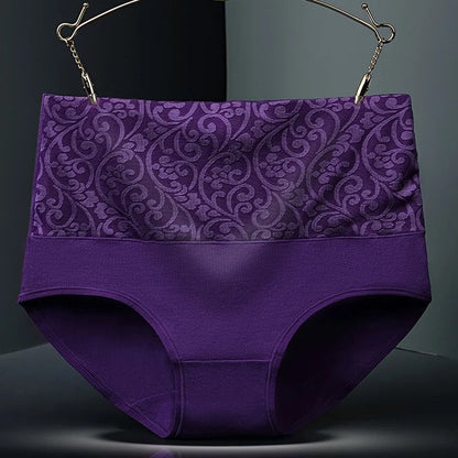 3Pcs Cotton High Waist Abdominal Briefs
