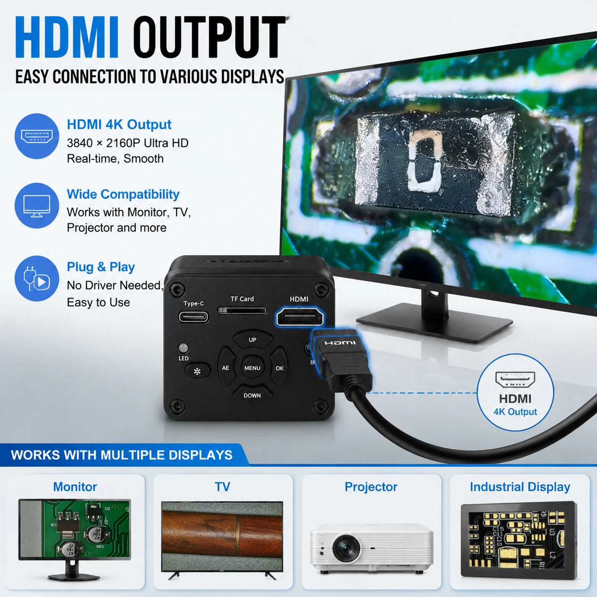 YIZHAN 4K Digital Microscope with Software and IMX678/IMX415 CMOS Sensor