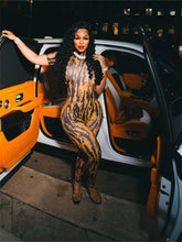 Weird Puss Striped Print Jumpsuit