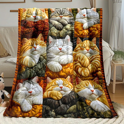 Cute Cat Print Blanket