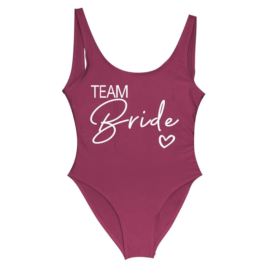 Women’s "Bride" & "Team Bride" One-Piece Swimsuit