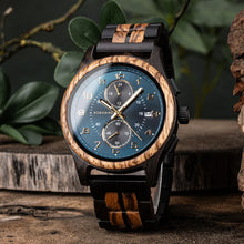 Wooden BOBO BIRD Chronograph Wristwatch with Luminous Hands