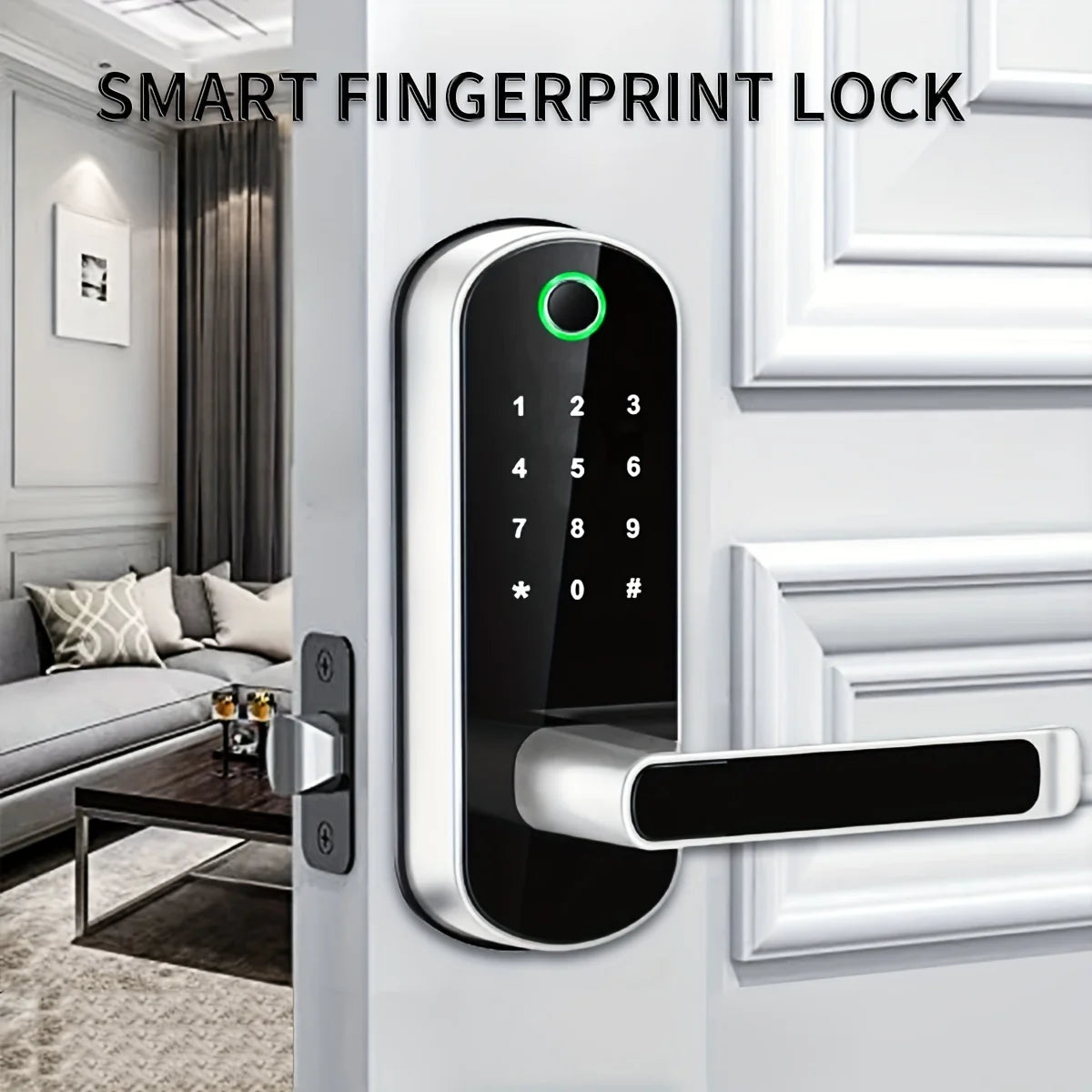 Smart Fingerprint Door Lock with WiFi App Control, NFC, and IP67 Waterproofing