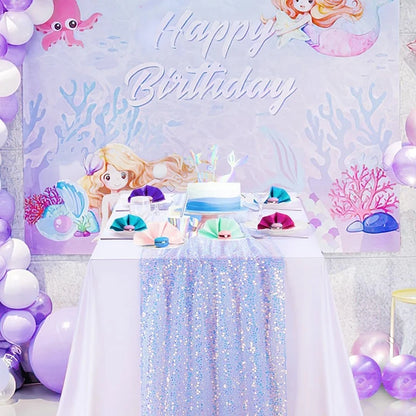 Iridescent Sparkle Sequin Table Runner