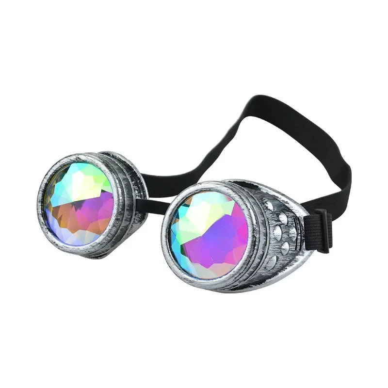 Retro Steampunk Kaleidoscope Goggles - Vintage Cyberpunk Party Glasses