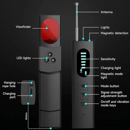 Anti-Spy Bug Detector & RF Signal Scanner