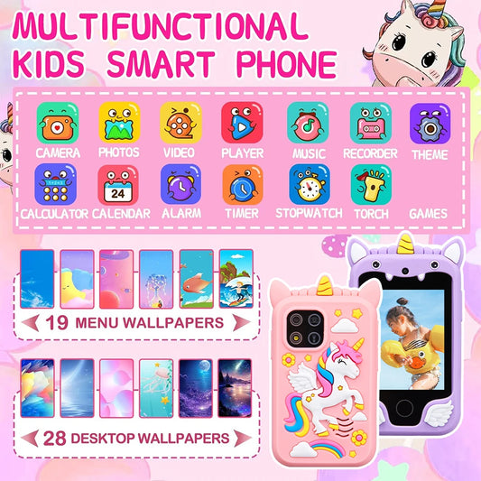 AMORUS Kids Smart Phone Toy with Dual Camera & MP3 Player