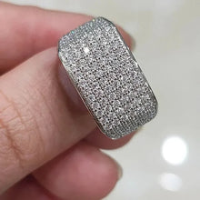 Iced Out Luxury Silver Crystal Trendy Ring