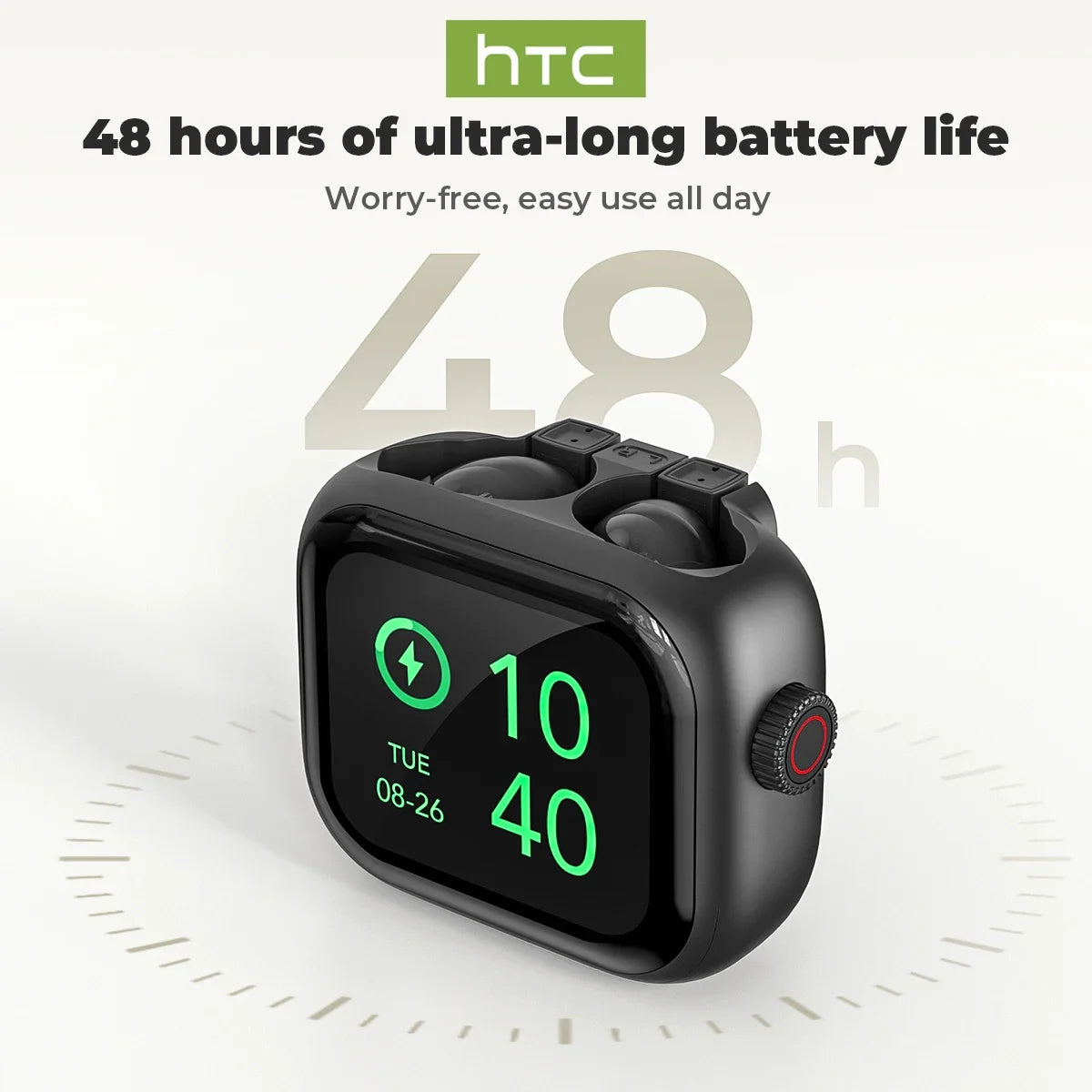 Ultra HD Screen HTC NE40 Bluetooth Headphones with AI Translator & In-Ear Noise Reduction Mic