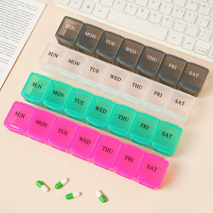 Weekly 7-Day Portable Travel Pill Organizer