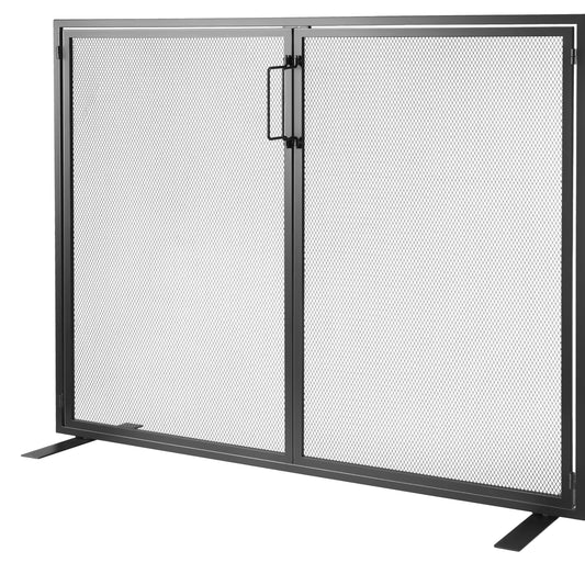 SucceBuy Fireplace Screen with Door Iron