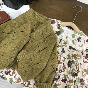 Infant Baby Girls Floral Dress and Soft Cardigan Set