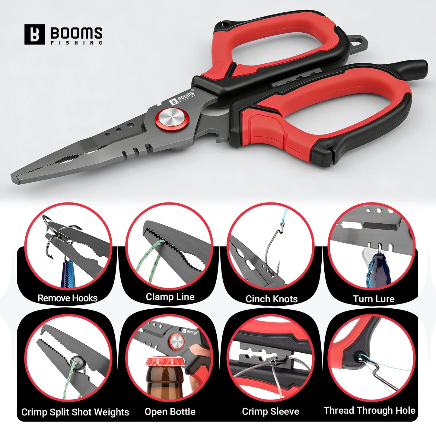 Booms Fishing H07 16cm Stainless Steel Split Ring Pliers & Hook Remover