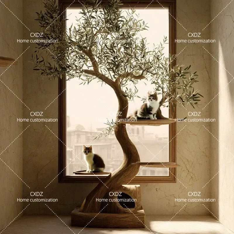 Large Luxury Modular Wooden Cat Villa & Climbing Tree